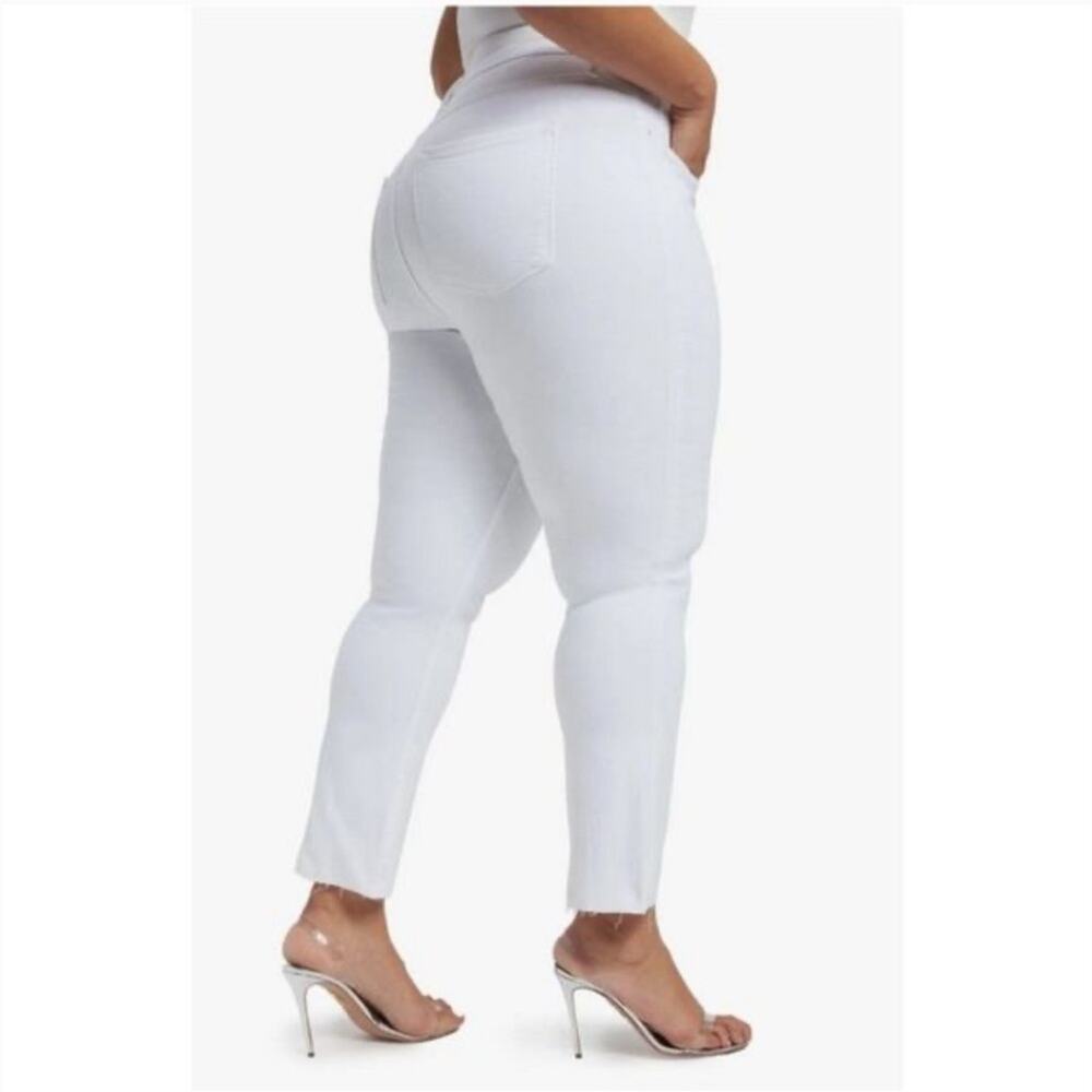 NWT‎ Good American Good Straight Raw Hem White 14